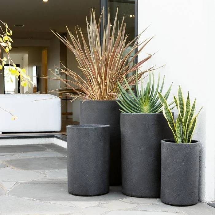 tuscan path grey harper cylinder pot