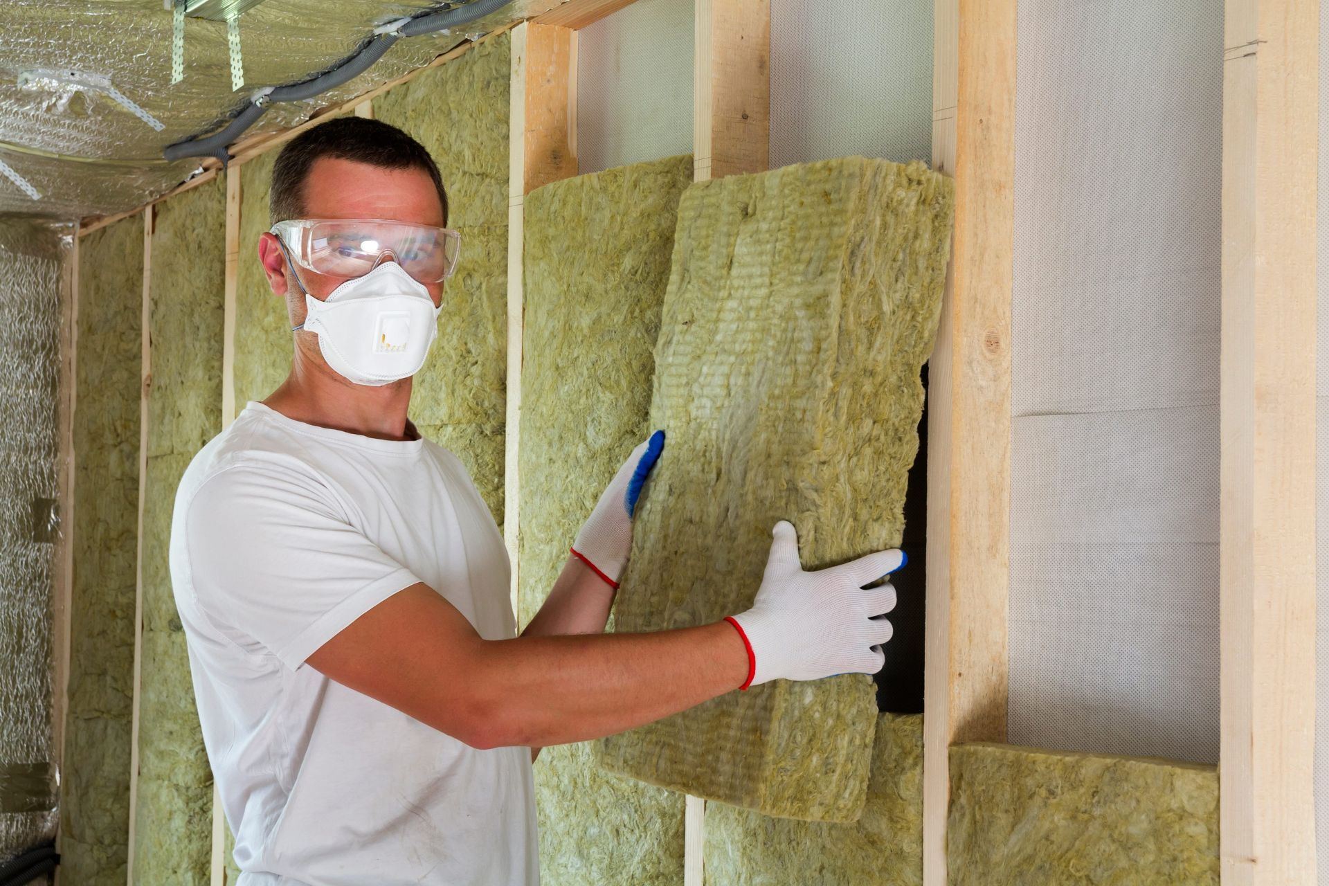 Guy installing wall installation