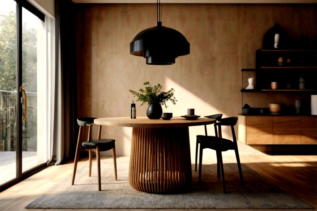 Earth tone brown colored living room area