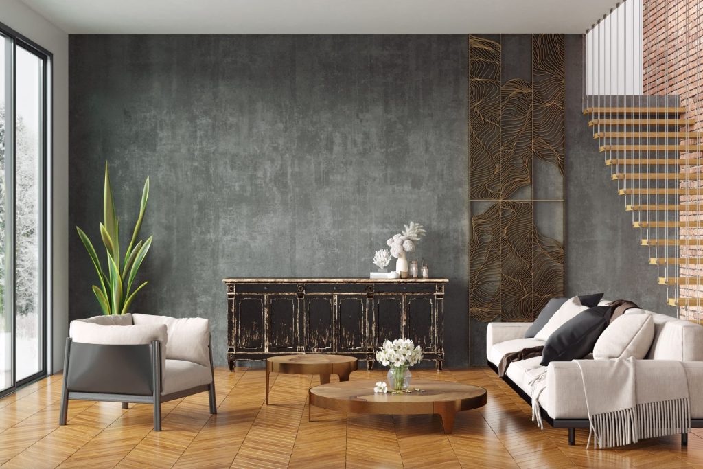 Cement concrete finish stucco wall