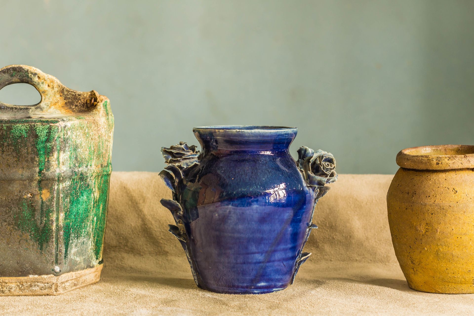 blue-ceramic-vase-with-flower-details-still-life