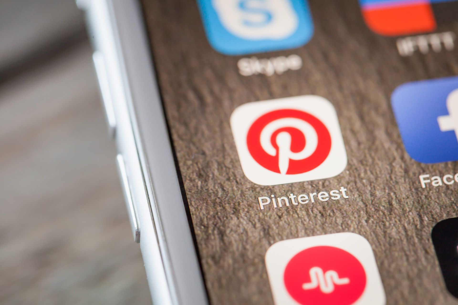 Pinterest app displayed on a smartphone, showing the platform's visual inspiration interface.